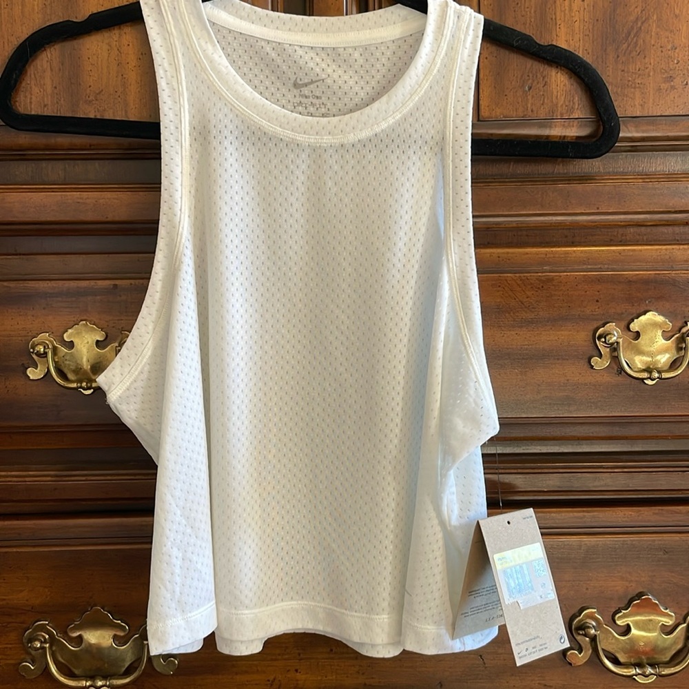 White Nike One dry fit tank Classic Breathe